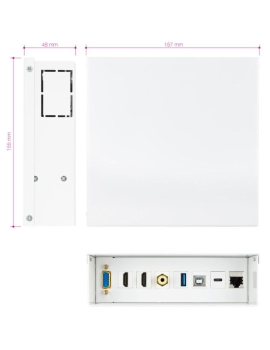 Caja de Conexiones Nanocable 10.35.0004/ VGA - 2x HDMI - Jack 3.5 - USB 3.0 - USB Tipo-C - USB 2.0 - RJ45