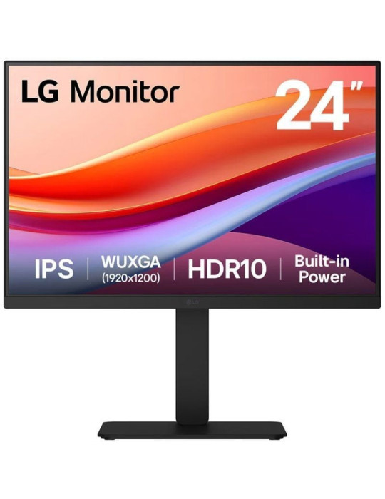 Monitor Profesional LG 24BA55W-B 24"/ WUXGA/ Multimedia/ Regulable en altura/ Negro