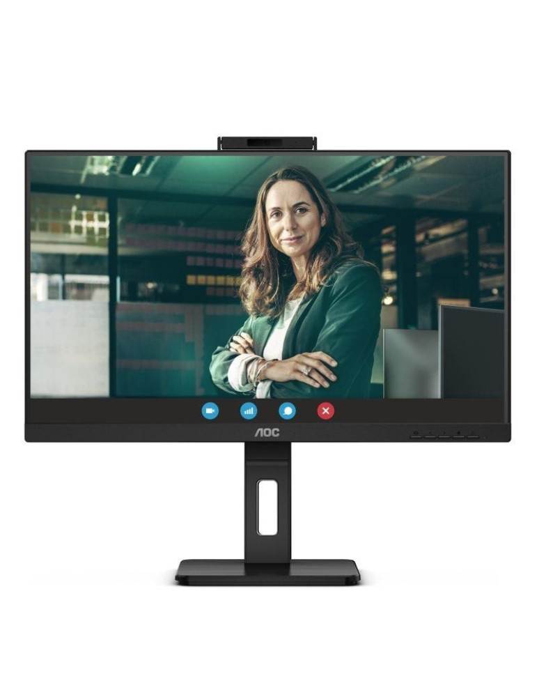 Monitor Profesional AOC 24P3QW 23.8"/ Full HD/ Webcam/ Multimedia/ Regulable en altura/ Negro