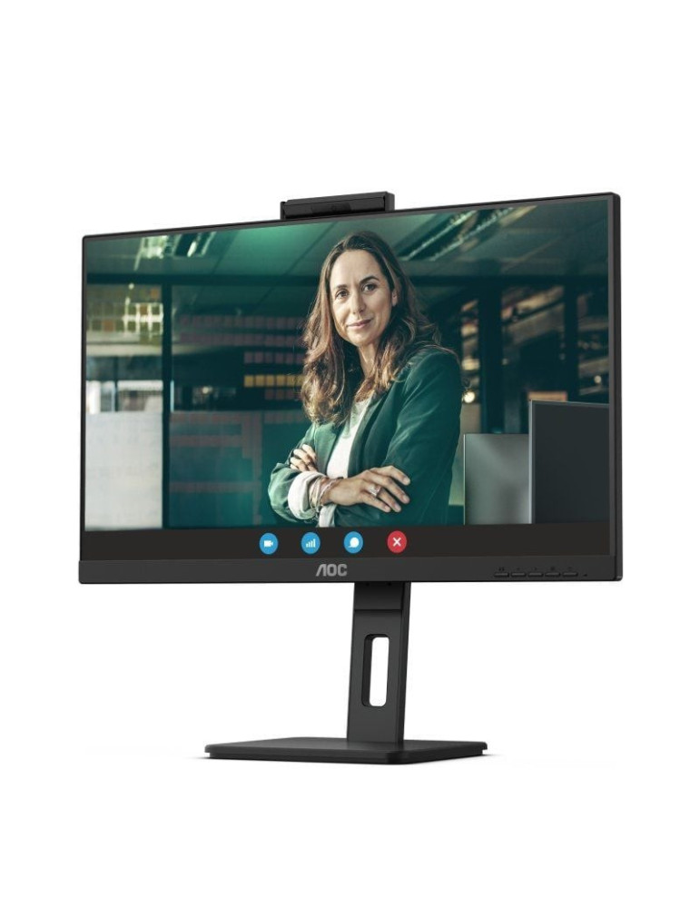 Monitor Profesional AOC 24P3QW 23.8"/ Full HD/ Webcam/ Multimedia/ Regulable en altura/ Negro