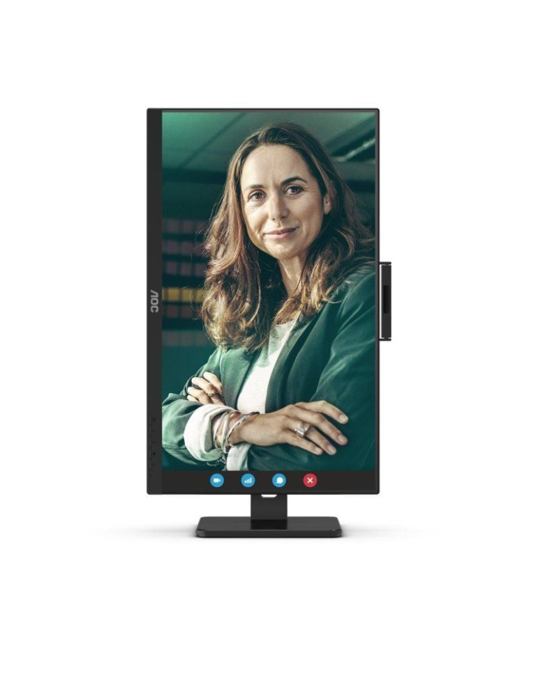 Monitor Profesional AOC 24P3QW 23.8"/ Full HD/ Webcam/ Multimedia/ Regulable en altura/ Negro
