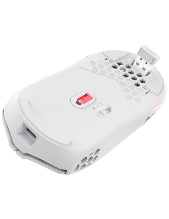 Ratón Gaming Inalámbrico Trust Gaming GXT 929 Helox/ Batería recargable/ Hasta 4800 DPI/ Blanco