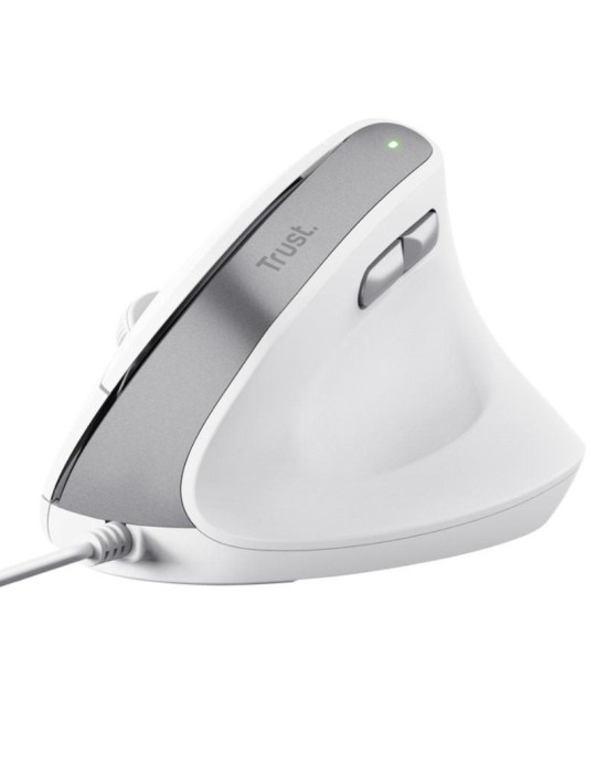 Ratón Vertical Trust Bayo II/ Hasta 2400 DPI/ Blanco