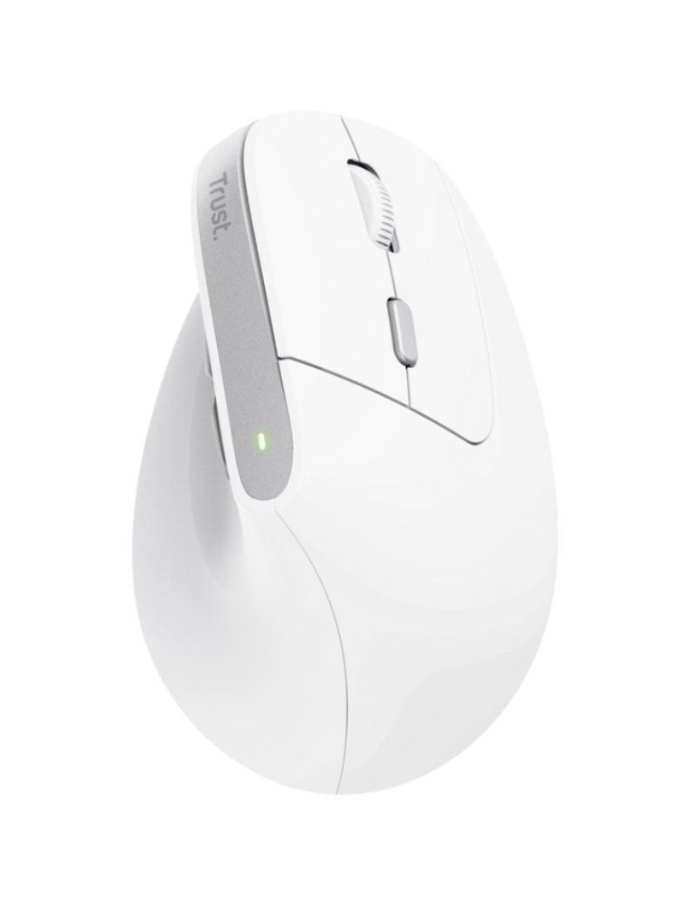 Ratón Vertical Inalámbrico Trust Bayo II/ Batería recargable/ Hasta 2400 DPI/ Blanco