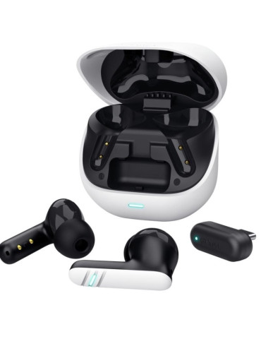 Auriculares Bluetooth Trust GXT 409 Oxxie 25478 con estuche de carga/ Autonomía 7h/ Blanco y Negro