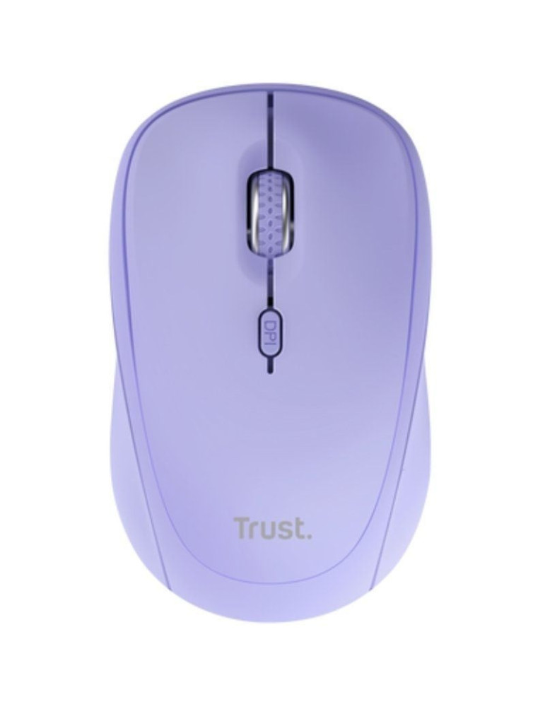 Ratón Mini Inalámbrico Trust Yvi+ Multidispositivo/ Hasta 1600 DPI/ Púrpura
