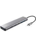 Docking USB Tipo-C Trust Dalyx/ 2xUSB/ 2xHDMI 4K/ 1xDisplayPort/ 1xUSB Tipo-C PD/ Gris