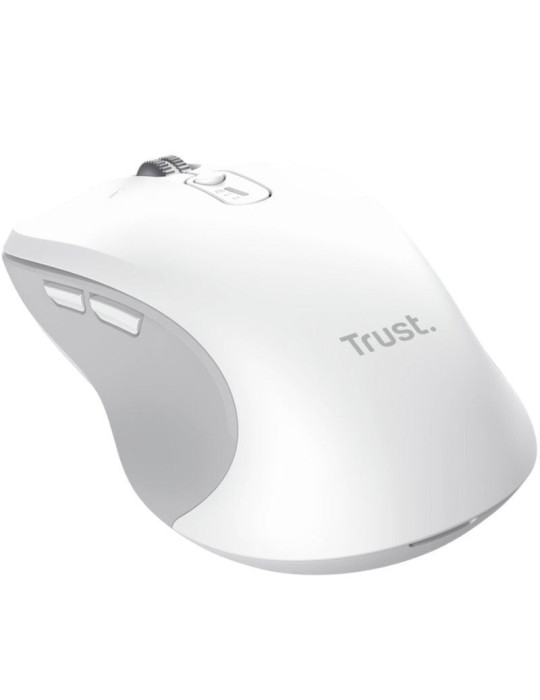 Ratón Ergonómico Inalámbrico Trust Ferro/ Hasta 3200 DPI/ Blanco