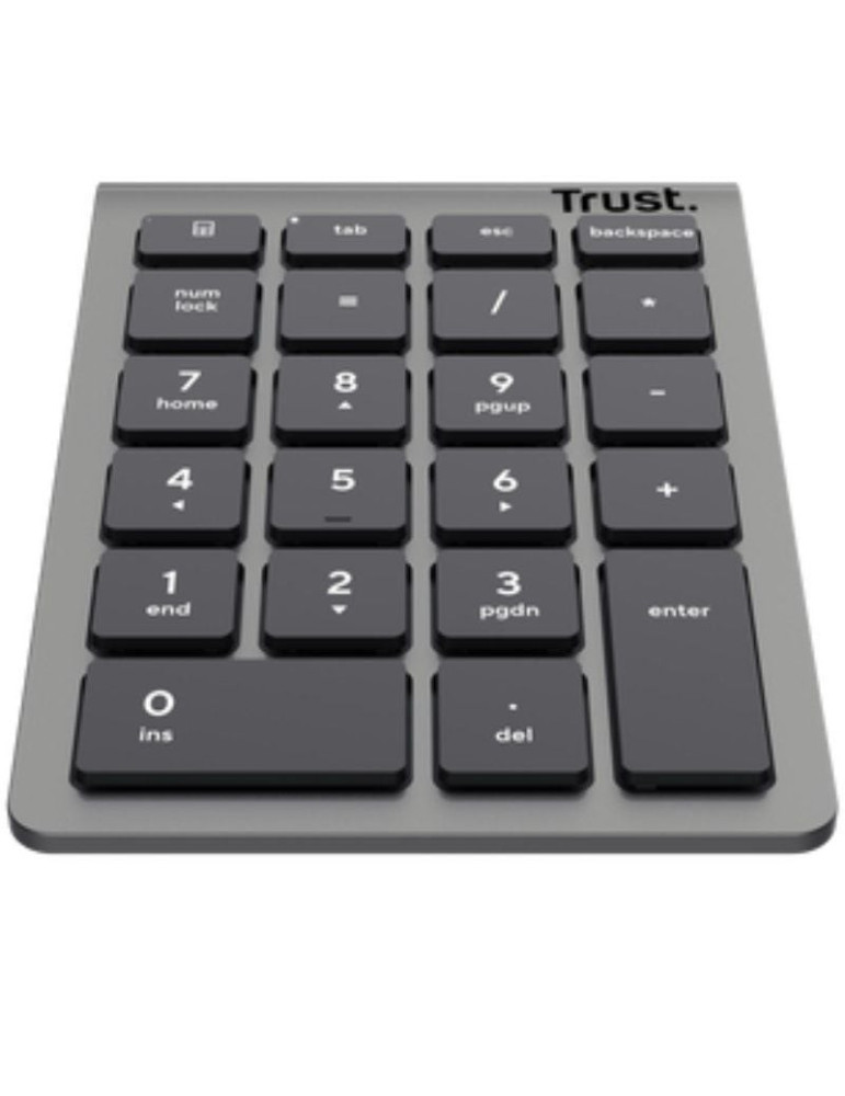 Teclado Numérico Inalámbrico Trust Xalas Wireless/ Plata