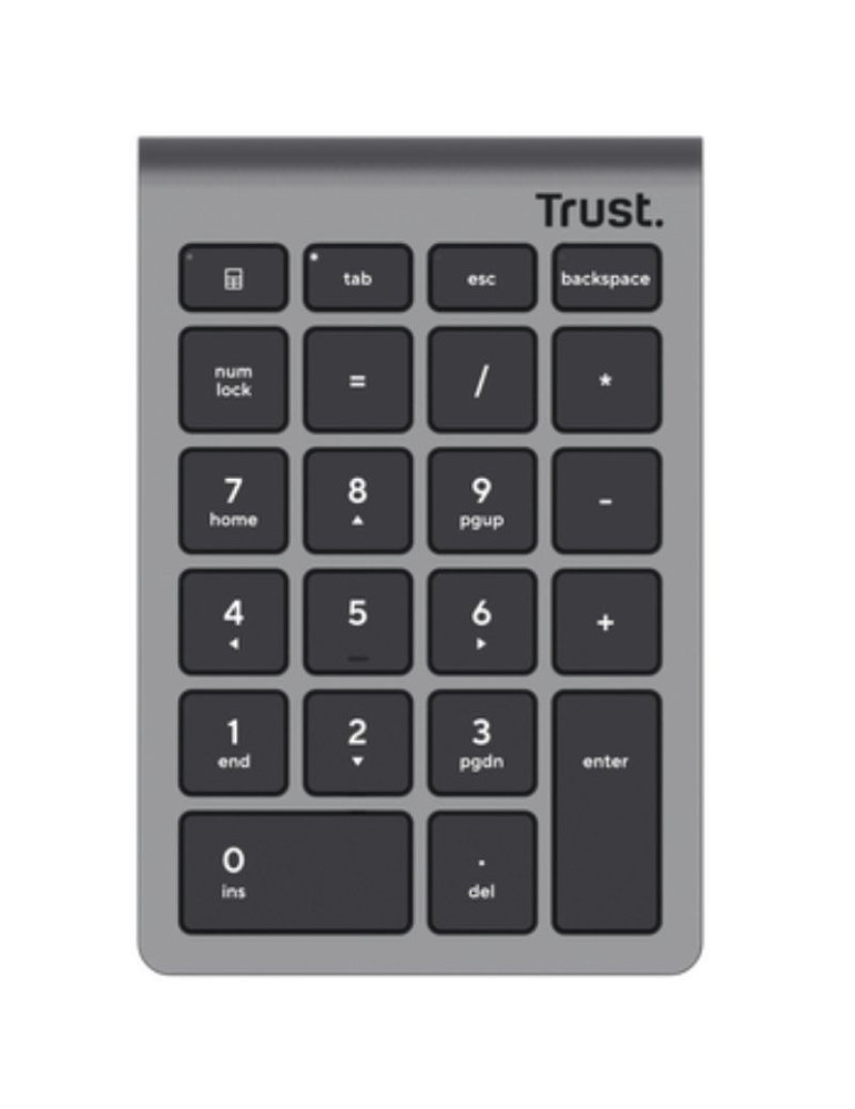 Teclado Numérico Inalámbrico Trust Xalas Wireless/ Plata