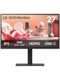 Monitor Profesional LG 27BA75QB-B 27"/ QHD/ Multimedia/ Negro