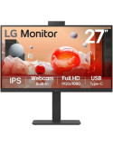 Monitor Profesional LG 27BA850-B 27"/ Full HD/ Webcam/ Multimedia/ Regulable en altura/ Negro