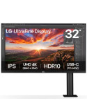 Monitor Profesional LG UltraFine Display 32UN880K-B 31.5"/ 4K/ Multimedia/ Regulable en altura/ Negro