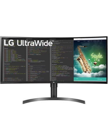 Monitor Profesional Ultrapanorámico Curvo LG 35WN75CP-B 35"/ WQHD/ Multimedia/ Regulable en Altura/ Negro