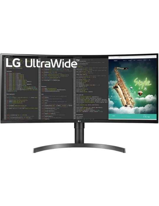 Monitor Profesional Ultrapanorámico Curvo LG 35WN75CP-B 35"/ WQHD/ Multimedia/ Regulable en Altura/ Negro