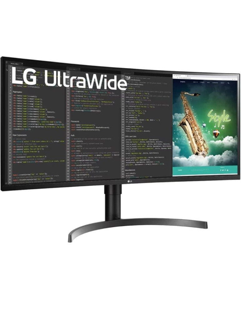 Monitor Profesional Ultrapanorámico Curvo LG 35WN75CP-B 35"/ WQHD/ Multimedia/ Regulable en Altura/ Negro