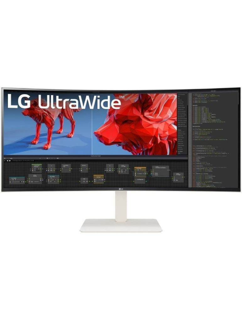 Monitor Profesional Ultrapanorámico Curvo LG 38BR85QC-W 38"/ WQHD+/ Multimedia/ Regulable en altura/ Blanco