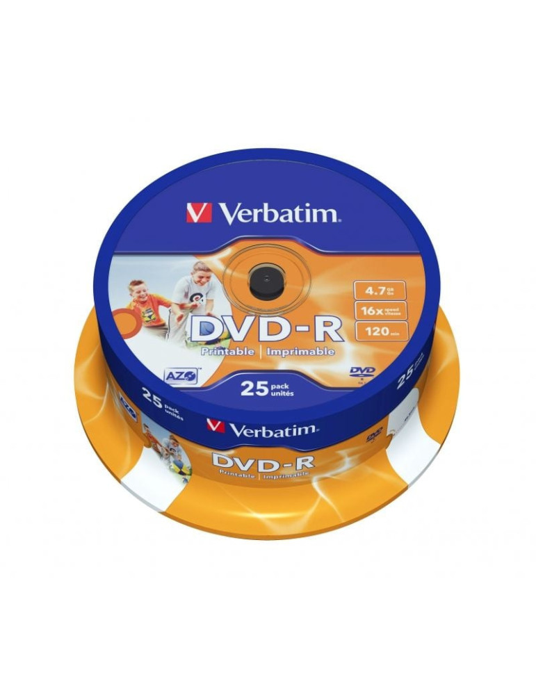 DVD-R Verbatim Imprimible 16X/ Tarrina-25uds