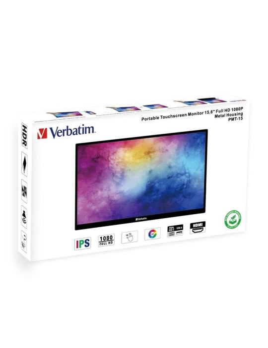 Monitor Portátil Táctil Verbatim PMT-15 15.6"/ Full HD/ Multimedia/ Negro