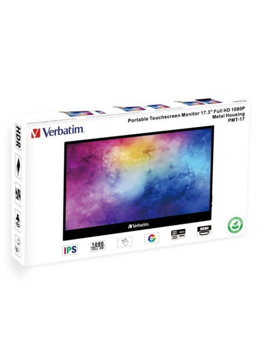 Monitor Portátil Táctil Verbatim PMT-17 17.3"/ Full HD/ Multimedia/ Negro