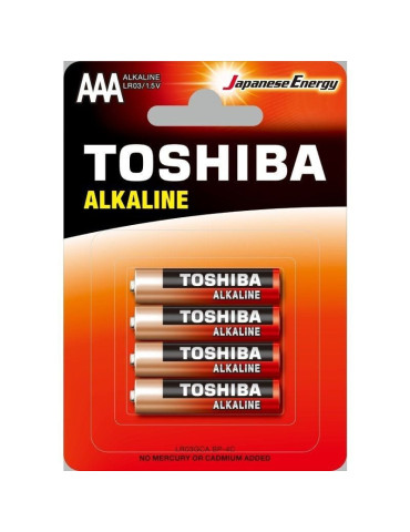 Pack de 4 Pilas AAA Toshiba Alkaline LR03/ 1.5V/ Alcalinas