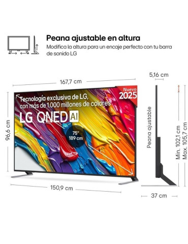 Televisor LG QNED 75QNED84A6C 75"/ Ultra HD 4K/ Smart TV/ WiFi 2