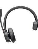 Auricular Inalámbrico Poly Voyager 4310 + Adaptador BT700 + Base de Carga/ con Micrófono/ Bluetooth/ Negro
