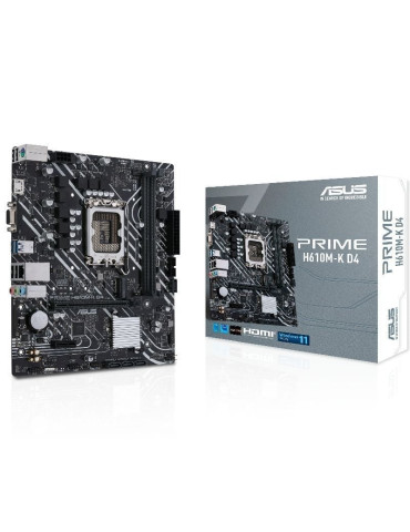 Placa Base Asus Prime H610M-K D4/ Socket 1700/ DDR4/ PCIe 4.0/ Micro ATX