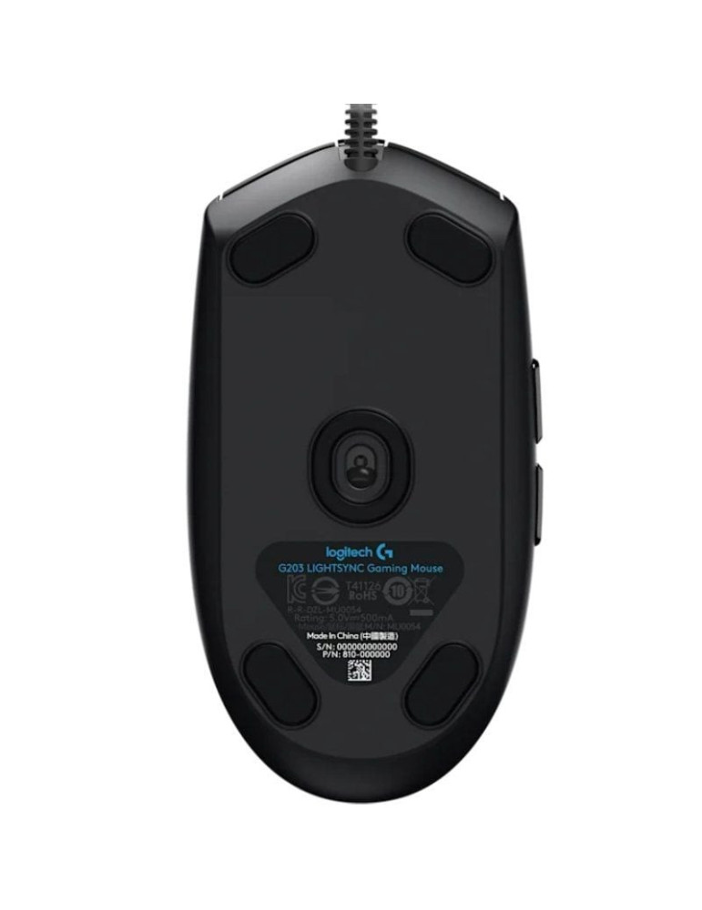 Ratón Gaming Logitech G203 Lightsync/ Hasta 8000 DPI/ Negro