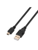 Cable USB 2.0 Aisens A101-0024/ USB Macho - MiniUSB Macho/ 1m/ Negro