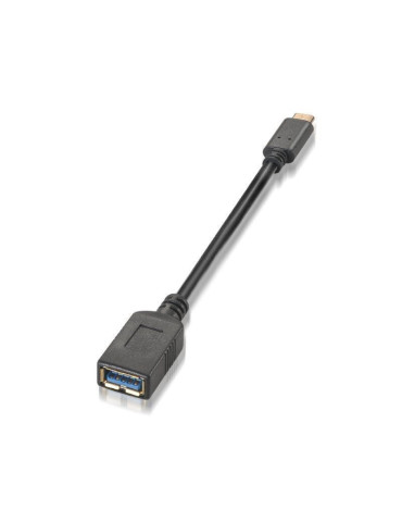 Cable USB 3.1 Tipo-C Aisens A107-0062/ USB Tipo-C Macho - USB Hembra/ 5Gbps/ 15cm/ Negro