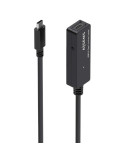 Cable Alargador USB 3.2 con Amplificador Aisens A107-0869/ USB Tipo-C Macho - USB Tipo-C Hembra/ Hasta 100W/ 20Gbps/ 5m/ Negro