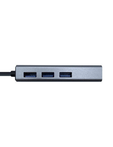 Hub USB Tipo-C Aisens A109-0396/ 3xUSB/ 1xRJ45/ Gris 2