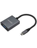 Conversor Aisens A109-0691/ USB Tipo-C Macho - VGA Hembra/ Hasta 27W/ 1250Mbps/ 15cm/ Gris