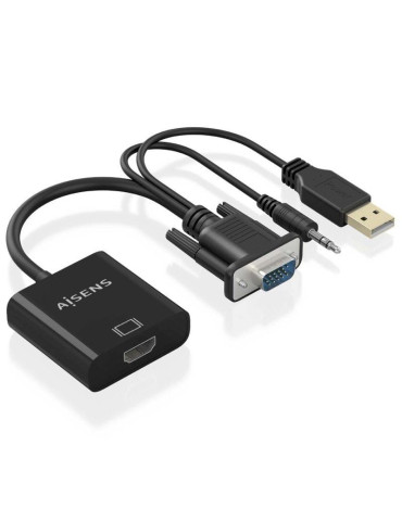 Cable Conversor Aisens A115-0872 SVGA Macho - USB Macho/ Jack Macho - HDMI Hembra/ 20cm/ Negro 2