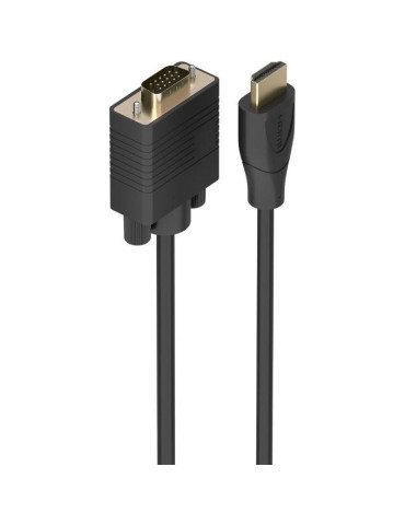 Cable Conversor Aisens A122-1012 SVGA Macho/ HDMI Macho/ 2m/ Negro