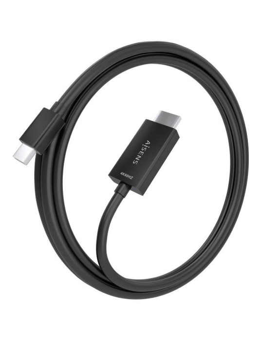 Cable Conversor Aisens A125-0888/ Mini DisplayPort Macho - HDMI 4K Macho/ 2m/ Negro