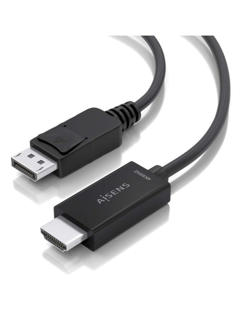 Cable Conversor Aisens A125-0893/ DisplayPort Macho - HDMI 4K Macho/ 1.5m/ Negro