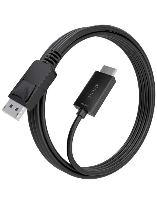 Cable Conversor Aisens A125-0895/ DisplayPort Macho - HDMI 4K Macho/ 3m/ Negro