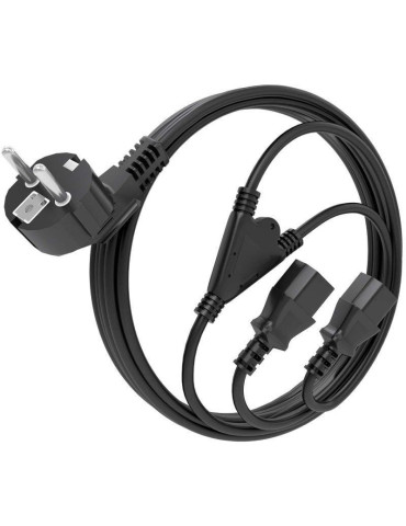 Cable Alimentación CPU Aisens A132-0865/ CEE7 Macho - 2x C13 Hembra/ 3m/ Negro 2