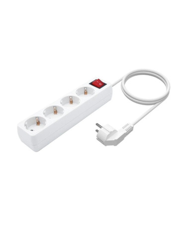 Regleta con Interruptor Aisens A154-0649/ 4 Tomas de Corriente/ Cable 1.4m/ Blanco 2