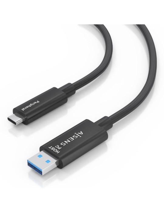 Cable USB 3.2 Tipo-C AOC Aisens A157-0925/ USB Tipo-C Macho - USB Macho/ 10Gbps/ 15m/ Negro