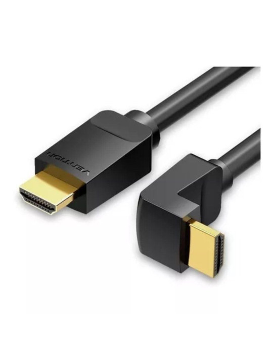 Cable HDMI 2.0 4K Acodado 90  Vention AARBG/ HDMI Macho - HDMI Macho/ 1.5m/ Negro