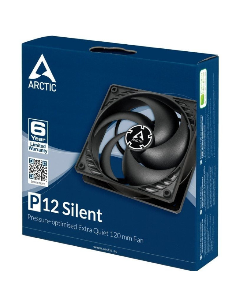 Ventilador Arctic P12 Silent/ 12cm/ Negro