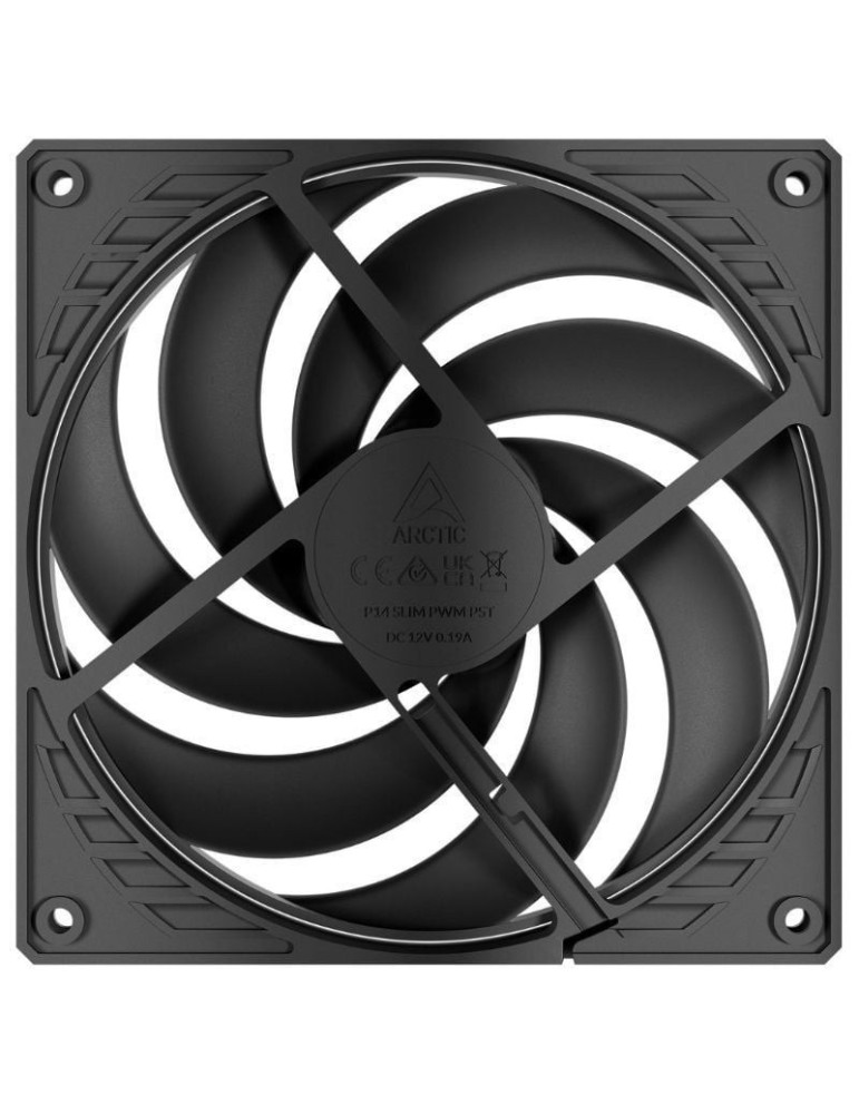 Ventilador Arctic P14 Slim PWM PST/ 14cm/ Negro