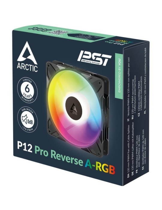 Ventilador Arctic P12 Pro Reverse A-RGB/ 12cm/ Negro