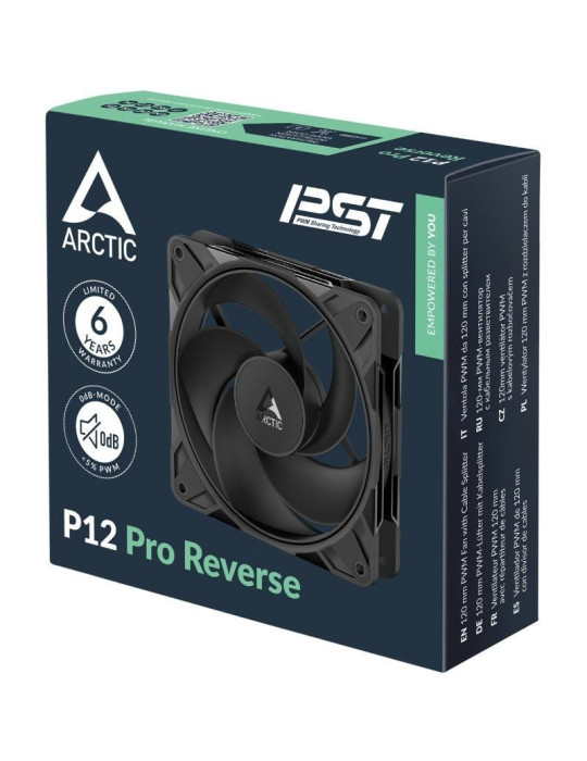 Ventilador Arctic P12 Pro Reverse/ 12cm/ Negro