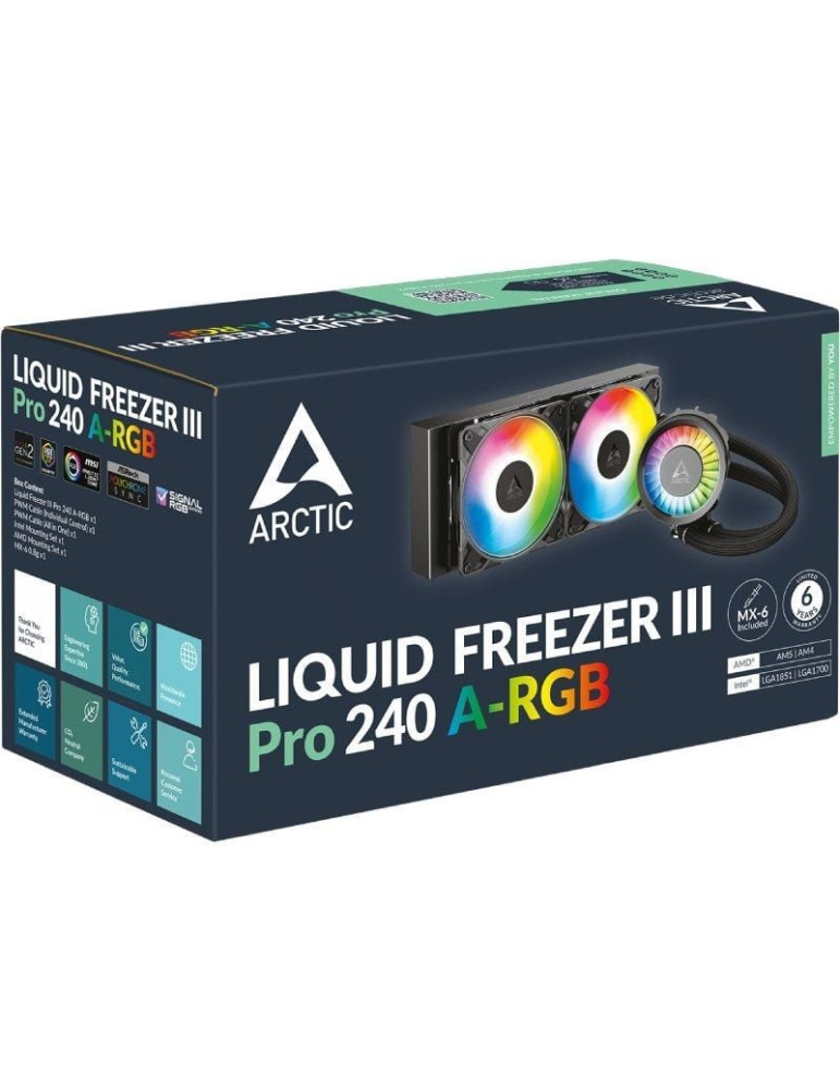 Sistema de Refrigeración Líquida Arctic Liquid Freezer III Pro 240 A-RGB/ Negro