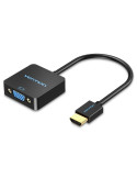 Conversor Vention ACPBB/ HDMI Macho - VGA Hembra/ 15cm/ Negro