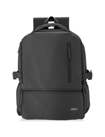 Mochila Aisens ASBG-BP086-BK para Portátiles hasta 15.6"/ Impermeable/ Negro